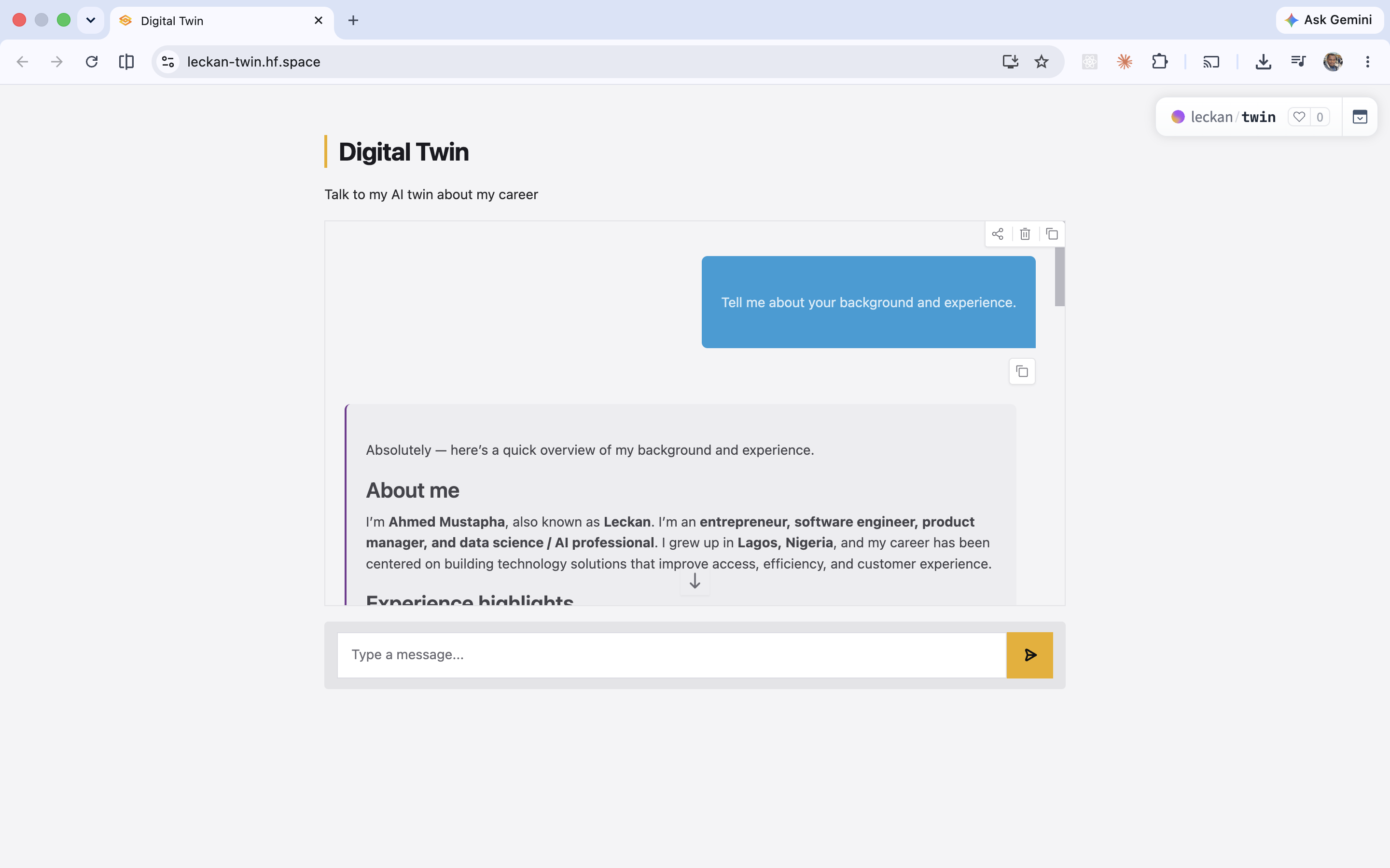 AI - Digital Twin